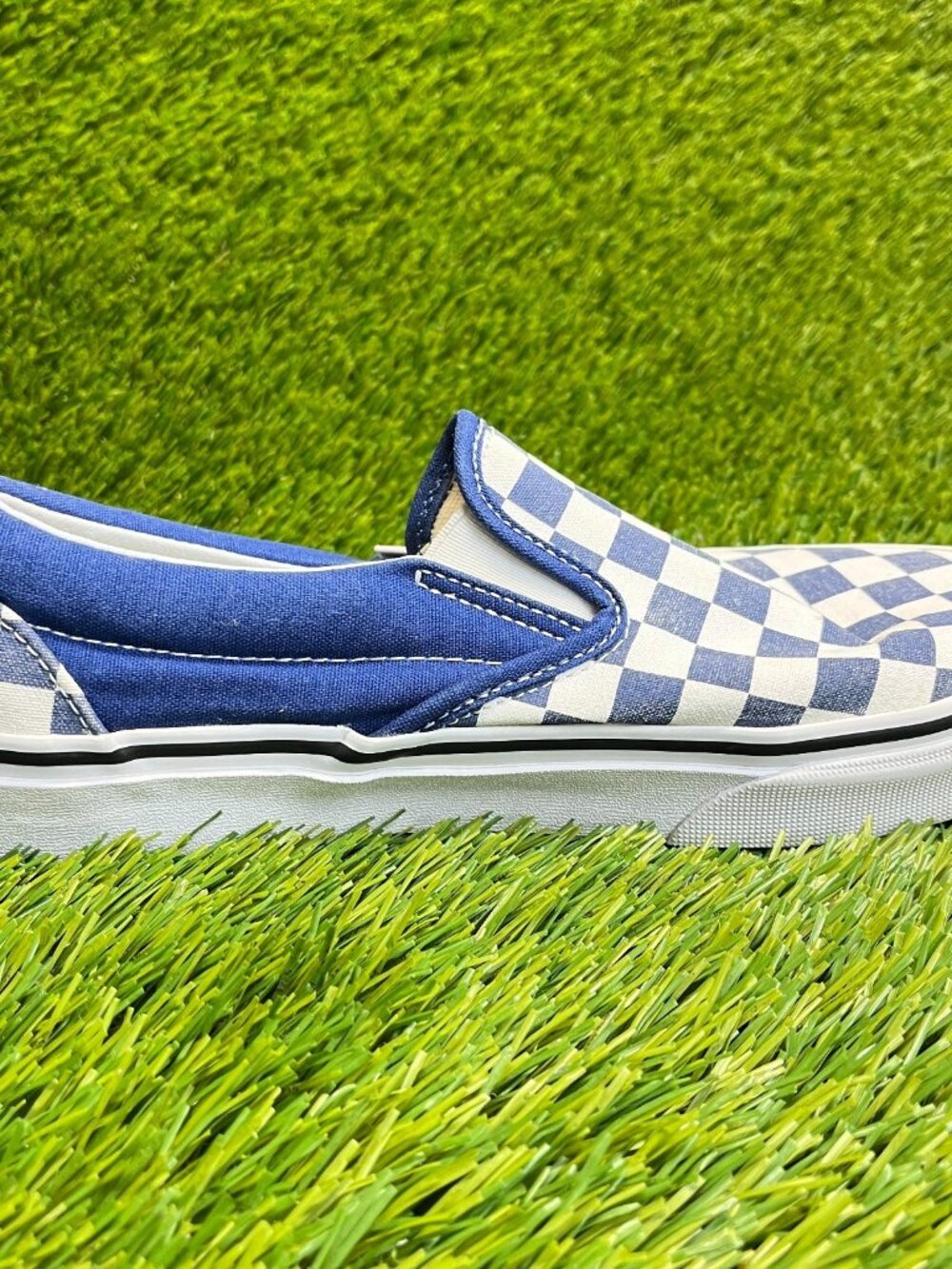 Vans Classic Slip-On Womens Size 8 Blue White Athletic Skateboard Shoes Sneakers - Picture 6 of 12
